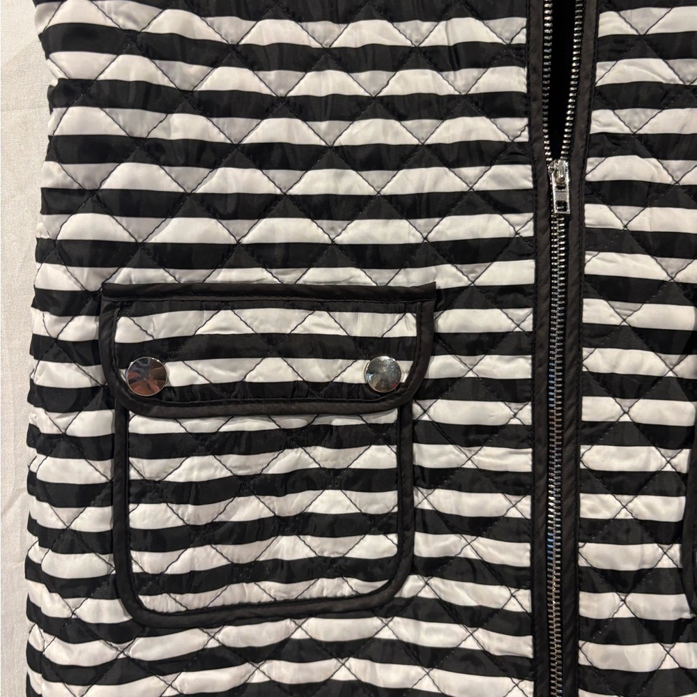 GB Girls Black and White Striped Vest - Picture 2 of 8